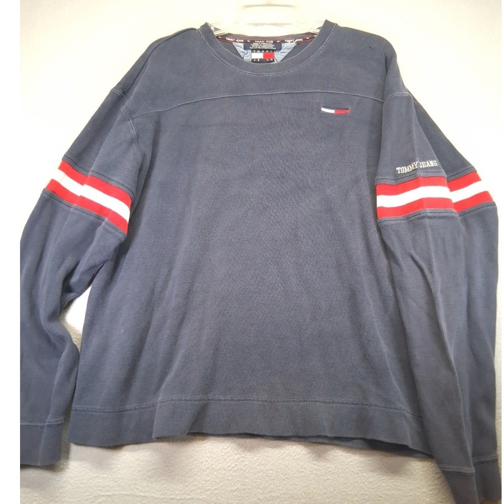 Tommy Jeans Men's Vintage‎ Blue Pullover Sweater Size XL
